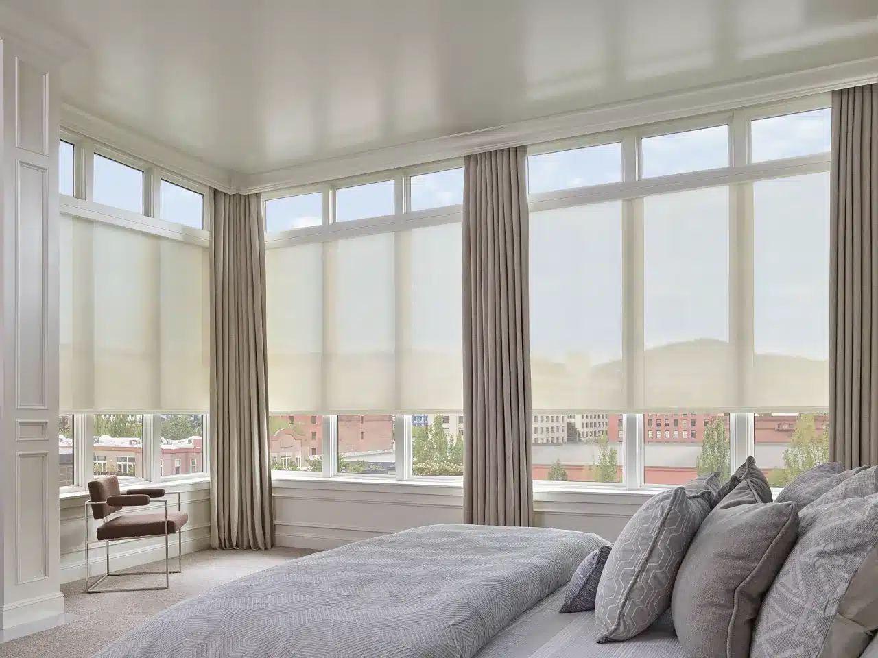 Solar Shades With Drapes (2)