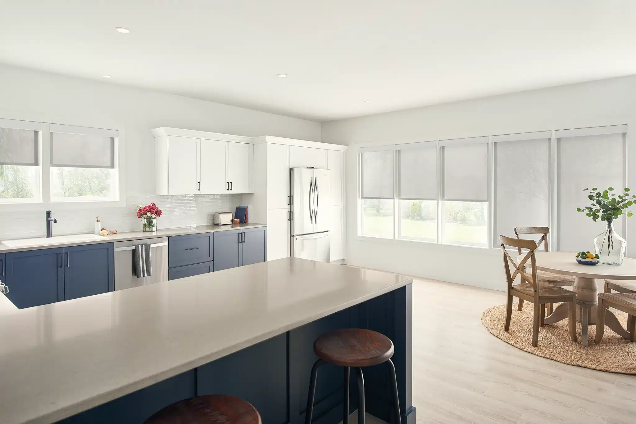White Solar Shades Kitchen (2)